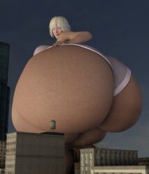 1girls albino alternate_ass_size ass_bigger_than_building ass_expansion bubble_butt colossal_ass fat_ass giantess gigantic_ass hyper_ass iana_(rainbow_six) panties polakpeasant rainbow_six rainbow_six_siege white_hair