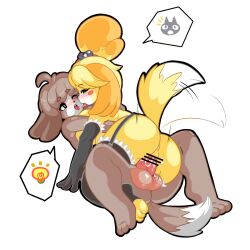 1:1 accessory animal_crossing anus armwear bell blush breasts brother brother_and_sister brother_penetrating_sister canid canine canis censor_bar censored clothing digby_(animal_crossing) domestic_dog duo elbow_gloves emoticon female from_front_position garter_straps genitals gloves hair_accessory hairband handwear humanoid_genitalia incest isabelle_(animal_crossing) kissing leggings legwear lingerie lying male male/female mammal nintendo on_back open_mouth penetration penis reverse_missionary_position sex shih_tzu sibling simple_background sister speech_bubble tail_motion tailwag thighhighs tod_d toy_dog vaginal_penetration video_games white_background