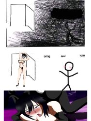 ahe_gao akinama_family_(noir-black-shooter) big_breasts bikini bunnysuit female huge_breasts meme milf naoki_akinama_(noir-black-shooter) noir-black-shooter oc omg_hi! original original_character purple_eyes