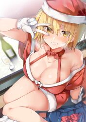 1girls blonde_hair boobs breasts cleavage female female_only looking_at_viewer r_kitada short_hair smile tagme