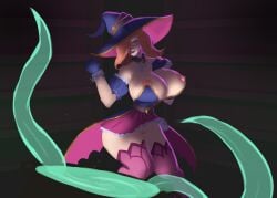 bewitching bewitching_miss_fortune big_breasts ginger_hair huge_breasts league_of_legends miss_fortune missessapple tales_from_the_rift_series witch witch_hat