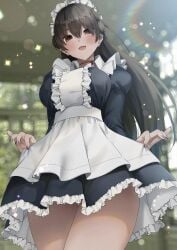 brown_hair long_hair looking_at_viewer maid_uniform r_kitada tagme