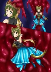 assimilation atalanta_(fate) bishoujo_senshi_sailor_moon clothing dress fate/apocrypha fate_(series) female jamanen kuro_yoroi restrained stockings tentacle