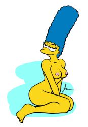 1girls ass breasts female furboz marge_simpson nude solo the_simpsons white_background