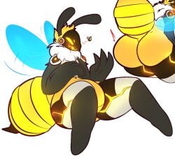 ambiguous_gender animated antennae antennae_(anatomy) bee black_hands black_legwear black_thighhighs blue_wings claws fat_ass fat_butt fingers fur glowing hybrid legwear lightningfire12 machine presenting presenting_butt protogen rear_view rgb rgbee thighhighs transparent_background wide_hips wings yellow_ass yellow_body yellow_butt yellow_fur yellow_skin