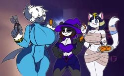 absol anthro big_breasts breasts cynthia_(lunarspy) female kurimi_(lunarspy) lunarspy pandarilao pokémon_(species) pokemon pokemon_(species) shi_yu_(lunarspy)