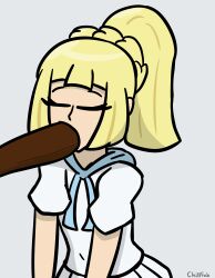 big_penis blonde_hair blowjob chillfab dark-skinned_male lillie_(pokemon) oral pokemon pokemon_sm tagme