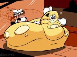 bottom_heavy cheese_toppin lifelinelemons morbidly_obese morbidly_obese_female obese obese_female peppino_spaghetti pizza_tower question_mark tagme toppin_gals_minus8 weight_gain