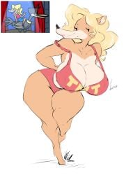 big_breasts breasts cleavage crash_(series) dullvivid female furry huge_breasts tagme tawna_bandicoot thick_thighs wide_hips