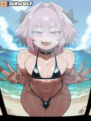 ai_generated astolfo_(fate) bikini fate/grand_order femboy ginwolf