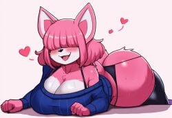 1girls ai_generated bat chiropteran female furry huge_ass huge_breasts mobian mobian_(species) mobian_bat mullon novelai original_character pink_body sega sonic_(series) sonic_the_hedgehog_(series) sweater thong thong_aside voluptuous voluptuous_female