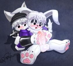 1femboy 2boys anthro arctic_fox blocky_body blush blush bodily_fluids bunny_ears cock cum cum_drip cum_dripping cum_dripping_from_penis cum_in_feet cum_on_feet cum_on_foot cum_on_paw cum_on_penis dick dripping dripping_cum dripping_penis dripping_semen ejaculation erection foot_play footjob footjob_with_legwear gay latex latex_legwear latex_thighhighs male male/male male_only musk musk_clouds musky_cock no_penetration original_character pawjob pawpads paws penis rabbit redpurr redpurr_(oc) roblox roblox_avatar robloxian sweatdrop thighhighs yaoi