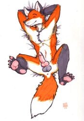 2005 anthro canine fox fur furry knot male male_only nitrogen nude penis solo