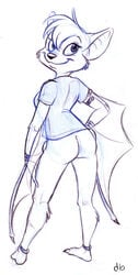 anthro ass bat bottomless clothing dingbat_(character) erin_middendorf female female_only fursona looking_back smile solo standing tagme toony wings