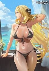 cynthia (pokemon) from nintendo by stickyai