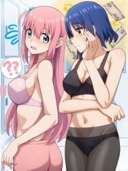 2girls ?? ahoge antenna_hair areola_bulge ass back bare_arms bare_back bare_belly bare_chest bare_hands bare_midriff bare_navel bare_shoulders bare_skin belly belly_button black_bra black_legwear black_panties black_pantyhose black_underwear blue_eyebrows blue_hair blue_hair_female blush blush_face blush_lines blushed_face blushing_face blushing_female bocchi_the_rock! bra breasts butt_crack_outline cleavage closed_mouth_smile collarbone curvaceous curvaceous_body curvaceous_female curvaceous_figure curvaceous_hips curvaceous_teen curvy curvy_body curvy_female curvy_figure curvy_hips curvy_teen dot_nose elbows embarrassed embarrassed_exposed_female embarrassed_expression embarrassed_female embarrassed_underwear_female exposed_arms exposed_back exposed_belly exposed_chest exposed_midriff exposed_navel exposed_shoulders exposed_skin eyebrows_visible_through_hair fair_skin female female_focus female_naked female_only fingernails fingers gotou_hitori green_eyes green_eyes_female hair_between_eyes hair_ornament hair_ornaments half_naked half_nude hand_on_face hand_on_head hand_on_own_face hand_on_own_head high_resolution highres indoor indoor_nudity indoors large_breasts lean_body lean_figure legs legs_closed legs_together legwear light-skined_female light-skinned light-skinned_female light_skin light_skin_female light_skinned light_skinned_female long_hair looking_back looking_back_at_another looking_back_at_partner medium_breasts medium_hair midriff mole mole_under_eye multiple_females multiple_girls naked naked_female naked_woman narrow_waist navel nervous nervous_expression nervous_face nervous_female nipple_bulge nude nude_female nudity open_mouth panties pantyhose parted_lips partially_naked pink_bra pink_underwear pink_yoga_pants ryuhirohumi semi_nude shoulders shy shy_expression sideboob slender_body slender_waist slim_girl slim_waist smile smiley_face smiling smirk smooth_skin standing thick_ass thick_thighs thighs thin_waist underwear upper_body v-line wide_hips yamada_ryou yoga_pants