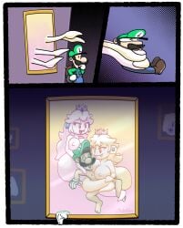 boo_(mario) chabble comic ghost ghost_girl ghost_tail luigi luigi's_mansion mario_(series) painting princess_daisy princess_peach princess_rosalina white_body white_hair