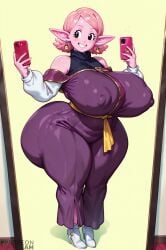 1girls ai ai_generated ass ass_bigger_than_head big_ass big_breasts big_butt big_thighs breasts breasts_bigger_than_head chronoa dragon_ball female female_focus female_only hips hips_wider_than_shoulders huge_ass huge_breasts huge_butt huge_thighs massive_ass massive_breasts massive_butt massive_thighs phone pink_body pink_hair pink_skin selfie sexy sexy_body short_hair shorts shortstack simple_background solo_female thick_ass thick_thighs thighs twentyam voluptuous voluptuous_female wide_hips wide_thighs