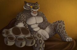 anthro dreamworks felid flaccid genitals hi_res humanoid kung_fu_panda male mammal nude nude_anthro nude_male outstretched_hand pantherine penis rowan_crimes snow_leopard solo tai_lung_(kung_fu_panda) tongue tongue_out