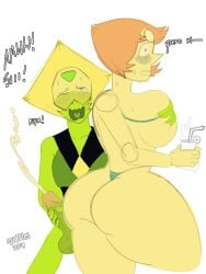 1futa 2girls cum masturbation pearl_(steven_universe) peridot_(steven_universe) steven_universe