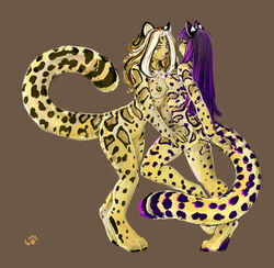 anthro couple feline female fur furry leopard marbled_cat nude thumbclawz yuri