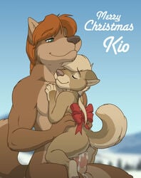 adam_wan anthro butt_chugging canine christmas chugging closed_eyes couple cub cum cum_chugging female fur furry green_eyes hair holidays kio_(keovi) male midget nude outdoors penetration penis ponytail red_hair ribbons sex size_difference straight tail tied_hair vaginal_penetration zaush zaush_(character)