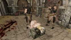 3d animated beheaded bunny_ears bunny_girl death decapitation dungeon execution female_death guro heart_pasties huge_ass huge_breasts skyrim tagme the_elder_scrolls video