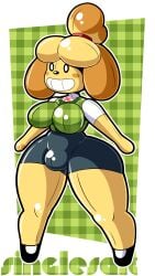 ambiguous_gender animal_crossing anthro bodysuit brainwashing bulge crossdressing dollification drone dronification fake_breasts fake_bulge full-package_futanari futanari implied_transformation intersex isabelle_(animal_crossing) latex latex_suit mind_control nintendo nulge null_bulge nullge painted_on_smile permagrin permanent_smile post_transformation rubber rubber_suit singlesalt solo solo_futa