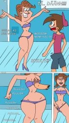 1boy1girl amateur_artist bad_art bikini deuscartoon grabbing_breasts incest milf mother mother_and_son nickelodeon older_female older_woman_and_younger_boy son the_fairly_oddparents timmy's_mom timmy_turner topless_female young younger_male