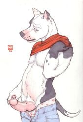 1boy 2006 anthro canine fur furry knot male male_only nitrogen nude penis solo