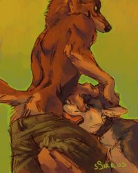 anthro canine collar deep_throat fellatio forced_oral fur furry furry_only gay male oral oral_sex rape sex ssirrus topless