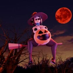 101_dalmatian_street 101_dalmatians 1:1 3d_(artwork) anthro bedroom_eyes big_breasts black_clothing black_footwear black_high_heels black_nipples breasts broom cleaning_tool clothing collar delilah_(101_dalmatians) digital_media_(artwork) disney female female_anthro fharen floating footwear fur hand_on_hip hat headgear headwear hi_res high_heels huge_breasts huge_hips legwear light looking_at_viewer looking_down markings moon moonlight mostly_nude narrowed_eyes nipples pregnant red_moon seductive shoes solo spots spotted_body spread_legs spreading white_body white_fur wide_hipped_female wide_hips witch_hat