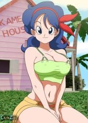 1female 1girls 2d 2d_(artwork) 5_fingers arms ass bare_arms bare_legs big_ass big_breasts big_butt blue_eyes blue_hair bottom_heavy breasts bubble_ass bubble_butt chuchozepa curvaceous curvy curvy_body curvy_female curvy_figure dragon_ball dragon_ball_(classic) dragonball eyelashes female female_focus female_only girl good_launch hair hands hips human kame_house large_ass large_breasts large_butt launch legs light-skinned_female light_skin lunch_(dragon_ball) mammal nipples nipples_visible_through_clothing no_bra open_eyes pawg plump plump_ass plump_breasts shorts thick thick_ass thick_thighs thighs underwear voluptuous voluptuous_female wide_hips