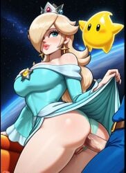 1girls 2boys ai_generated anal anal_only anal_sex ass background blonde_hair blue_eyes crown dress female male male/female male_penetrating_female mario mario_(series) nail_polish panties panties_aside penis penis_in_ass pink_nails princess princess_rosalina reit rosetta_(super_mario_galaxy) royalty sex skirt skirt_lift skirt_up space super_mario_bros. super_mario_galaxy tagme underwear upskirt upskirt_sex watermark