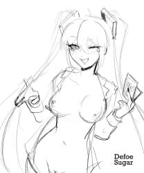 black_eyes breasts defoesugar hatsune_miku miku_hatsune pussy