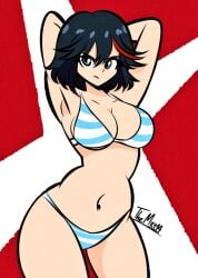 big_ass big_breasts big_butt big_thighs bikini breasts curvaceous curvaceous_female curvaceous_figure curvy curvy_figure curvy_hips diego_mejia female female_focus female_only kill_la_kill looking_at_viewer matoi_ryuuko panties short_hair stockings underwear