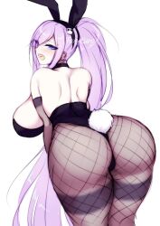 big_boobs big_breast big_breasts blush blushing bunny_costume bunny_ear bunny_ears bunny_girl bunny_tail bunnygirl bunnysuit dirtykuro foxykuro hair_covering_eye hair_covering_one_eye hair_over_eye hair_over_one_eye hair_over_one_eyes kuro_(foxykuro) large_breast large_breasts looking_at_viewer looking_back mouth_open open_mouth purple_eyes purple_hair