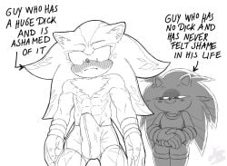 2boys anthro balls big_penis cuntboy erection_under_clothes femboy intersex male muscular muscular_male nowykowski7 penis pussy shadow_the_hedgehog sonic_the_hedgehog vagina