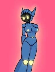 1girls ava_(bor_sosnovy) female_focus female_only geometry_dash glowing glowing_eyes glowing_nipples nude_female robot robot_girl yellolight