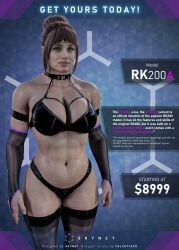 3d 3d_(artwork) abs adabot amazon amazonian ana_de_armas android arm_sleeves armbands big_breasts bra brown_hair celebrity choker choker_bra cleavage detroit:_become_human female female_only fit_female huge_breasts huge_muscles human large_breasts light-skinned_female mind_control muscle_growth muscular_female realistic rk200 rk200a robot robot_girl robot_humanoid sexbot thigh_highs thighhighs thong velvetyc3d wide_hips