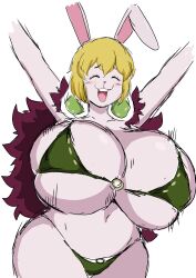 1girls beast_pirates_(cosplay) big_breasts blonde_hair breasts_bigger_than_head bunny_girl carrot_(one_piece) female female_only huge_breasts lagomorph medium_hair mink momiji_(artist) one_piece smile solo solo_female thick_thighs venus_body voluptuous white_fur