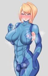 1futa abs alternate_version_at_source balls big_balls big_balls_small_penis big_breasts blonde_hair blue_eyes blush boca_(pixiv9889255) breasts busty clothed clothing curvy curvy_body curvy_figure embarrassed erection fully_clothed futa_only futanari general_musk hips huge_balls human leaking leaking_precum light-skinned_futanari light_skin looking_at_viewer metroid micropenis muscular muscular_futanari musk musk_clouds musky_armpit musky_balls musky_cock nintendo oversized_balls penis pose posing precum samus_aran shy small_penis small_penis_futa solo standing thick_thighs thighs wide_hips