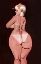 2022 ass big_ass emelie_(cyancapsule) female female_focus female_only humanoid looking_to_the_side nude original original_character pig pig_ears pig_tail tan_skin tanline twintails velikkij white_hair