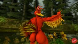 16:9 1girls 3d anthro anthro_only banjo-kazooie bird female female_only forest furry highres huge_ass huge_breasts kazooie massive_ass massive_breasts massive_thighs public sfm sfmseno source_filmmaker tail video_games