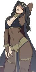 1girls absurd_res black_nailpolish black_nails bodystocking female female_only fire_emblem fire_emblem_awakening long_nails looking_at_viewer medium_breasts nail_polish nintendo porqueloin smug solo tharja_(fire_emblem) white_background