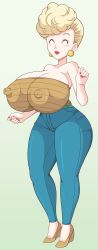 dragon_ball dragon_ball_z erect_nipples huge_breasts jeans milf orange_tubetop panchy panchy_(dragon_ball) panchy_briefs shortstack shortstackified tight_clothes tight_clothing tight_jeans tight_pants toshiso