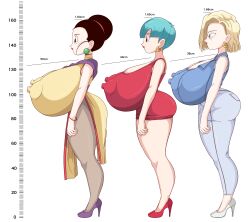 alternate_version_available android_18 ass_in_dress big_breasts breasts bulma_briefs chichi chinese_dress dragon_ball dragon_ball_z gigantic_breasts high_heels huge_breasts jeans tight_dress toshiso