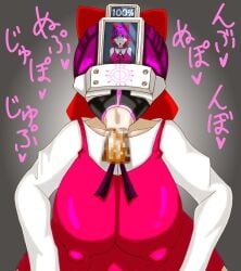 :>= blowjob blowjob_face brainwashing breasts cat_girl censored fellatio female gegege_no_kitarou girugame1990 hair_ribbon huge_breasts humanoid japanese_text mind_control nekomusume penis pointed_ears rape short_hair text thick_lips transformation translation_request visor yokai