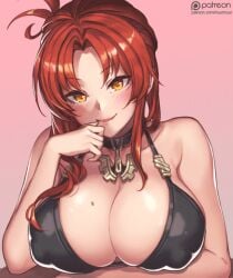 1boy 1girls animated black_bikini blush breast_grab breasts brown_eyes captain_(honkai_impact) cum cum_in_mouth cum_on_breasts dark-skinned_male fellatio gif handjob honkai_(series) honkai_impact_3rd large_breasts long_hair medium_hair mole mole_on_breast mouth_open murata_himeko myurumyuru nipples non-web_source nude one_eye_closed paizuri penis puffy_nipples red_hair saliva saliva_trail seductive seductive_smile smile tongue voluptuous