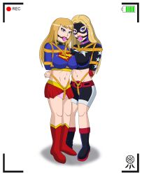 2022 2girls ball_gag big_breasts blessthechild96 blonde_hair blue_eyes bondage breast_press breasts choker collar consensual courtney_whitmore dc dc_comics drooling female female_only femsub happy_sub human justice_society_of_america kara_danvers kara_zor-el kryptonian kryptonite light-skinned_female looking_at_viewer multiple_girls multiple_subs panties recording rope rope_between_breasts rope_bondage rope_harness stargirl submissive_female supergirl superman_(series) symmetrical_docking teenager thick_thighs wide_hips